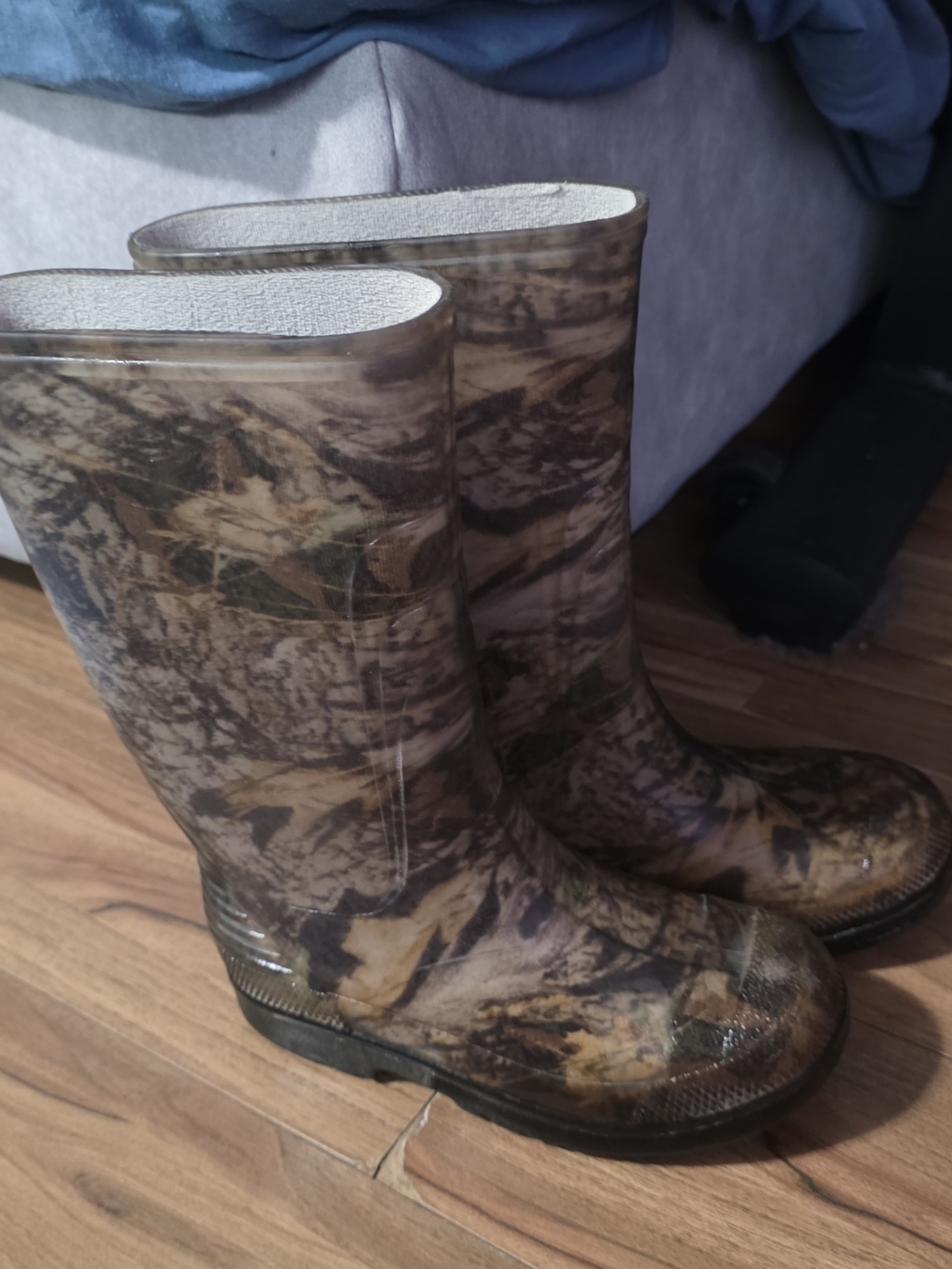 Camo Print Waterproof Rain Boots - Brown/Green
